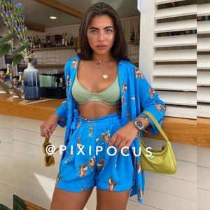 Zara Blue and Green Women's Shorts